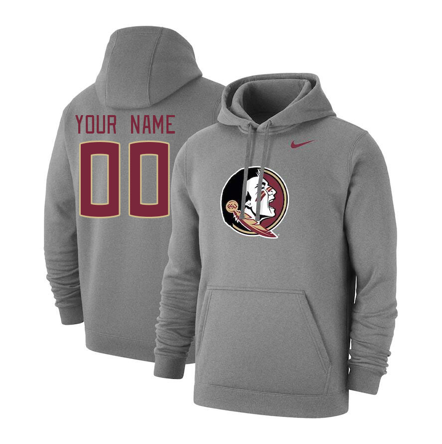 Custom Florida State Seminoles Name And Number College Hoodie-Gray - Click Image to Close
